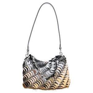 Paco Rabanne Paco Disc Shoulder Bag in Multicolor Lamb Leather
